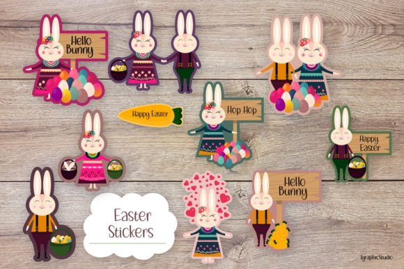 Download Cute Easter Bunny Stickers Bundle - Premium Resources
