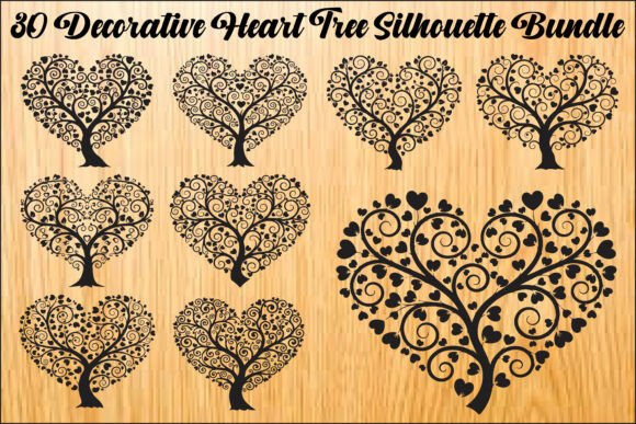 Download Decorative Heart Tree SVG Bundle - Decorative Collection
